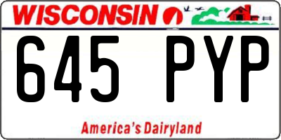 WI license plate 645PYP