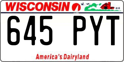 WI license plate 645PYT