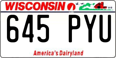 WI license plate 645PYU