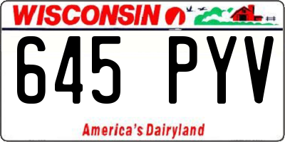 WI license plate 645PYV