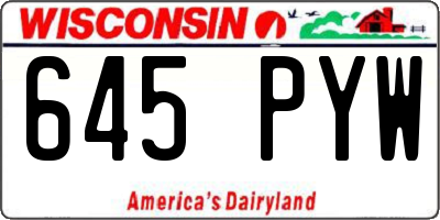 WI license plate 645PYW