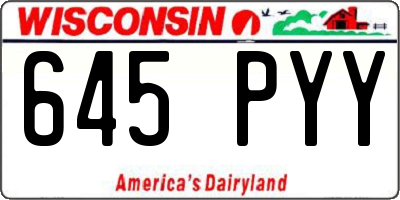 WI license plate 645PYY