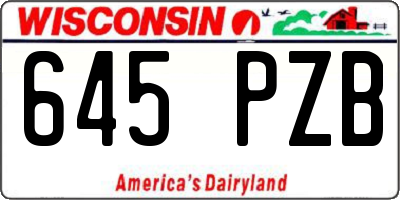 WI license plate 645PZB