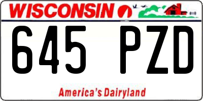 WI license plate 645PZD