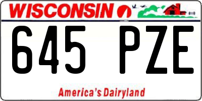 WI license plate 645PZE