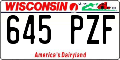WI license plate 645PZF