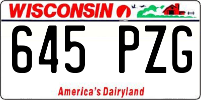 WI license plate 645PZG