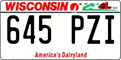 WI license plate 645PZI