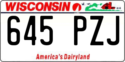 WI license plate 645PZJ
