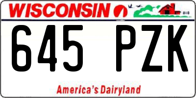 WI license plate 645PZK
