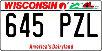 WI license plate 645PZL
