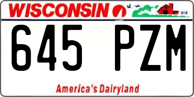 WI license plate 645PZM
