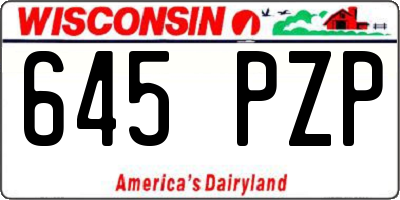 WI license plate 645PZP