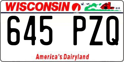 WI license plate 645PZQ