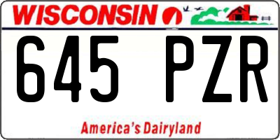 WI license plate 645PZR
