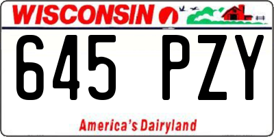 WI license plate 645PZY