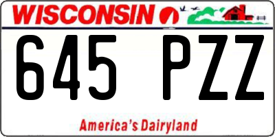 WI license plate 645PZZ