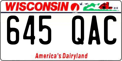 WI license plate 645QAC