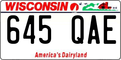 WI license plate 645QAE