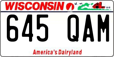 WI license plate 645QAM