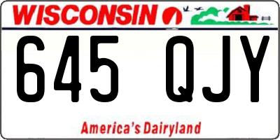 WI license plate 645QJY