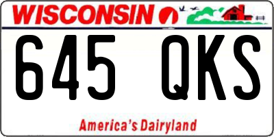 WI license plate 645QKS