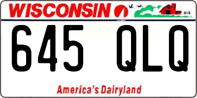 WI license plate 645QLQ