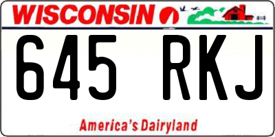 WI license plate 645RKJ