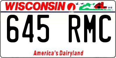 WI license plate 645RMC