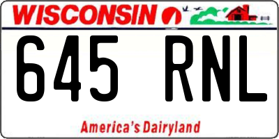 WI license plate 645RNL