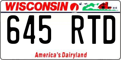 WI license plate 645RTD