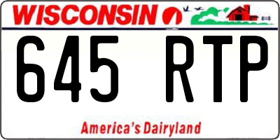 WI license plate 645RTP