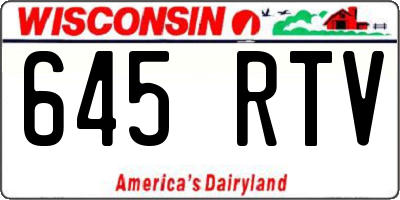 WI license plate 645RTV