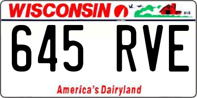 WI license plate 645RVE
