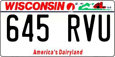 WI license plate 645RVU