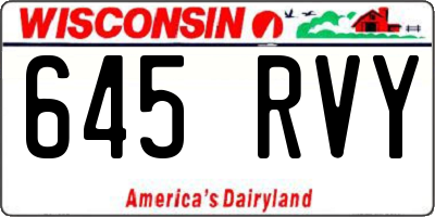 WI license plate 645RVY