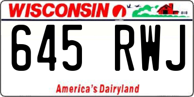 WI license plate 645RWJ