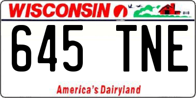 WI license plate 645TNE