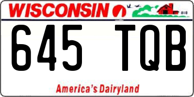 WI license plate 645TQB