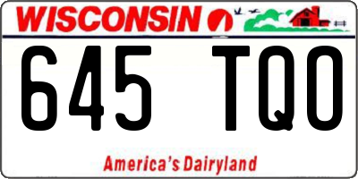 WI license plate 645TQO