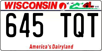 WI license plate 645TQT