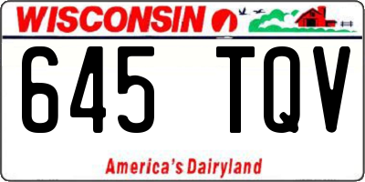 WI license plate 645TQV