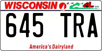 WI license plate 645TRA