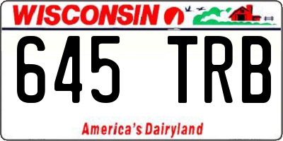 WI license plate 645TRB