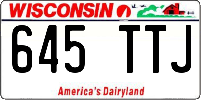 WI license plate 645TTJ