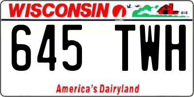 WI license plate 645TWH