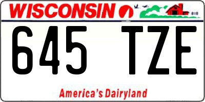 WI license plate 645TZE