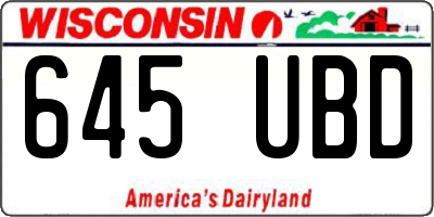 WI license plate 645UBD