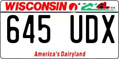 WI license plate 645UDX