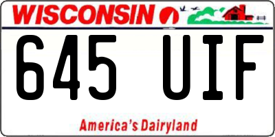 WI license plate 645UIF
